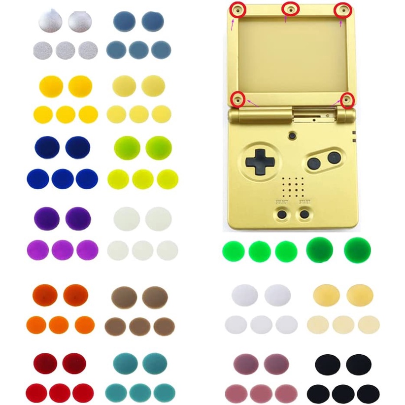 คุณภาพสูงสกรูรูปลั๊กฝุ่นยางสําหรับ Nintendo Gameboy Advance SP Case สกรูรูปลั๊กยาง