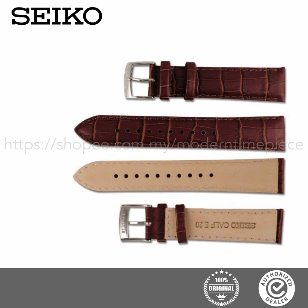 Seiko สายหนังลูกวัว 20mm/22mm สีน้ําตาล/ดํา Tali Kulit SEIKO