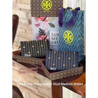 Tory Burch Fleming Star Stud Medium Wallet แท้💯%