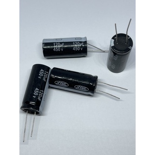 CAPACITOR 120UF 450V ขาลวด SIZE: 18*40MM แพ็ค10ตัว