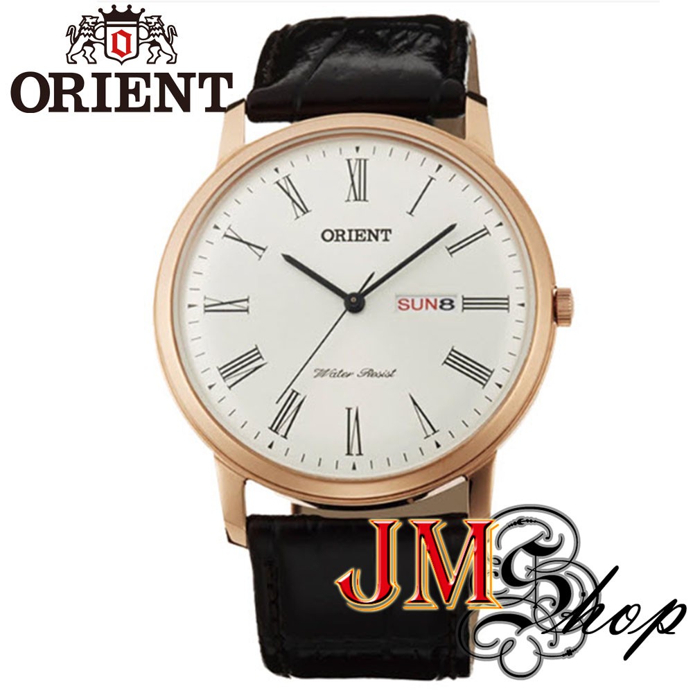 Orient Capital นาฬิกาข้อมือผู้ชาย สายหนังแท้ รุ่น FUG1R006W (หน้าปัดสีขาว)