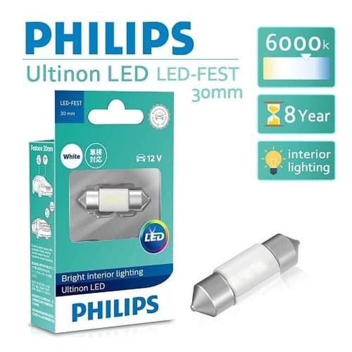 Philips Ultinon LED Festoon 30mm 12V - ไฟเพดานห้องโดยสารสีขาว