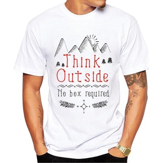 เสื้อยืดผ้าฝ้ายพิมพ์ลายขายดี เสื้อยืดแขนสั้นลําลอง พิมพ์ลาย Think Outside No Box แฟชั่นฤดูร้อน สําหรับผู้ชาย 2022