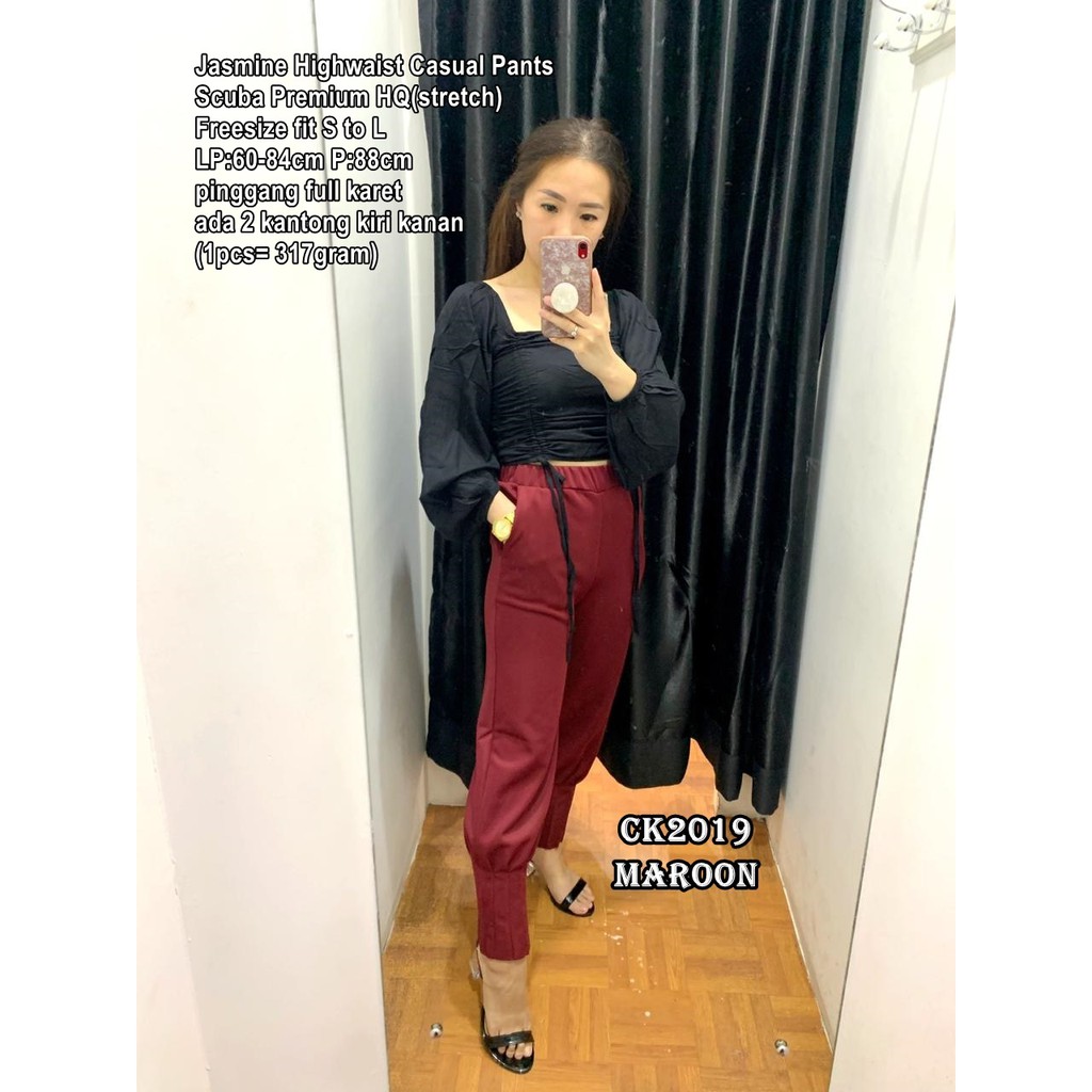 กางเกงผู้หญิง Jogger Bottoms Casual Jogger Pants Highwaist ทุกขนาด Fit SML CK2019