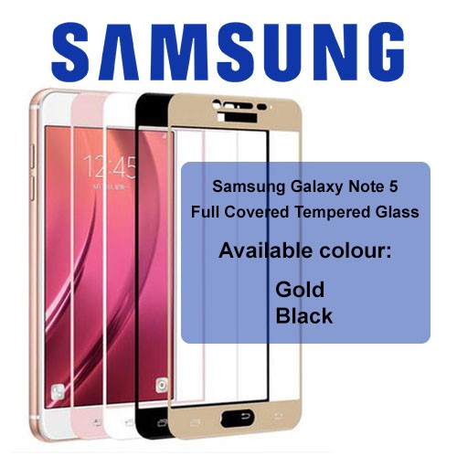 กระจกนิรภัยกันรอยหน้าจอ แบบเต็มจอ สําหรับ Samsung Galaxy Note 5