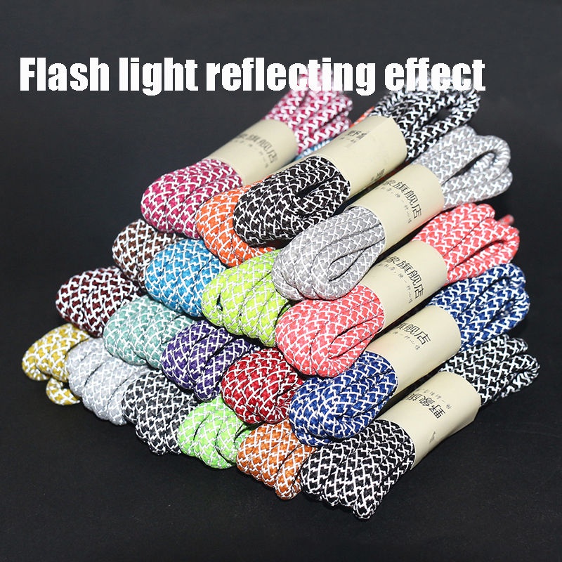 เชือกผูกรองเท้ากีฬา เชือกผูกรองเท้าผ้าใบ สะท้อนแสง ทรงกลม ขนาด 180 ซม. - รูปที่ 3