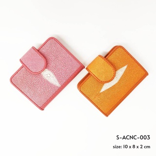 Prang Stingray Leather Card Holder กระเป๋าใส่บัตร หนังปลากระเบน S-ACNC-003