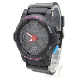 Sport Watch SAMDA นาฬิกา สายยาง 2 ระบบ เข็มและDigital - SW-S5 (Black)