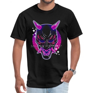 ถูกสุดๆพร้อมส่ง เสื้อยืดลําลอง ผ้าฝ้าย แขนสั้น พิมพ์ลาย Neon Noh Hannya หลากสีสัน สําหรับสตรี