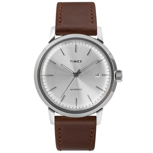 นาฬิกาข้อมือผู้ชาย Timex TM-TW2T22700 สายหนัง สีน้ำตาล (Automatic)