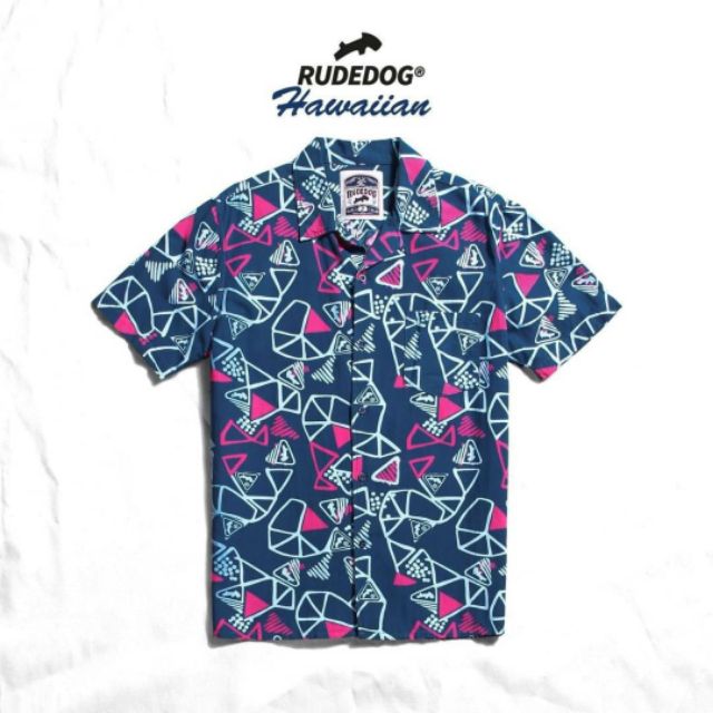 Rudedog เสื้อเชิ้ตสำหรับ ชาย/หญิง รุ่น Hawaiihn สีลายกรม (ราคาต่อตัว)