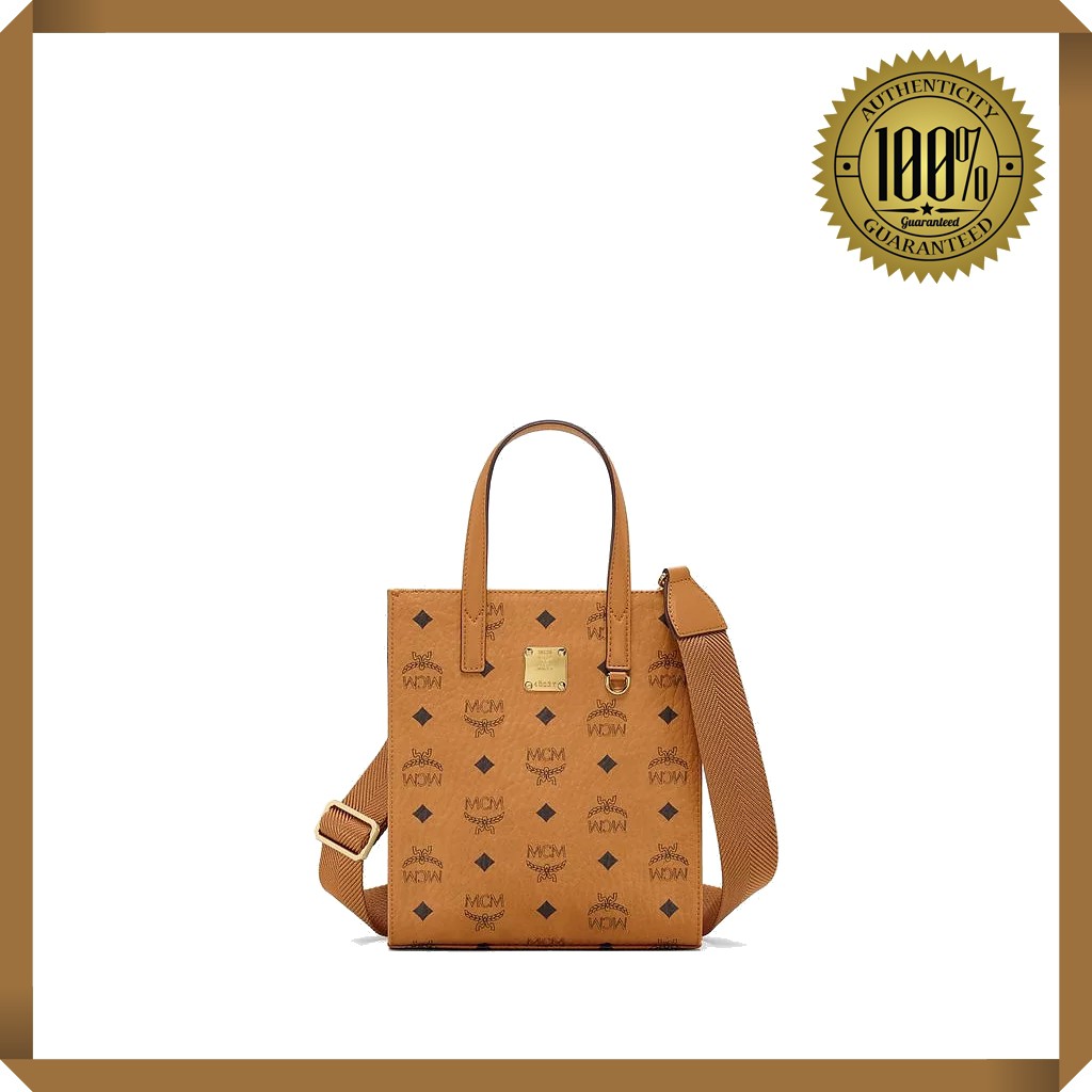 [โค้ด JUNMAX ลด 9%] MCM Klassik Tote mini in Visetos Cognac ลิขสิทธิ์แท้ พร้อมส่ง ของแท้ กระเป๋า สะพ