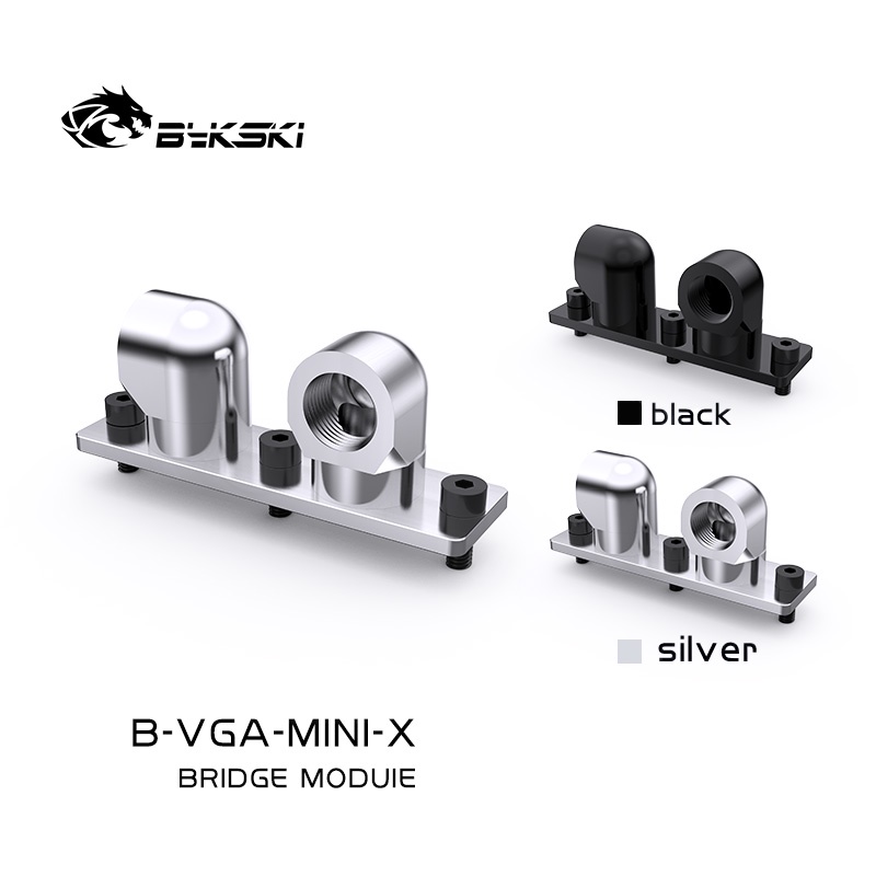Bykski G1/4 360 Rotary Terminal/GPU Block Bridge Adapter/Black Silver Install Water Cooler Fitting C