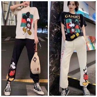 ชุดเซ็ตเสื้อยืดกางเกงขายาว น่ารัก งานดี งานแพง เสื้องานปักแน่นๆ ใส่สบาย ผ้าดีเหมือนเดิม 😍😍