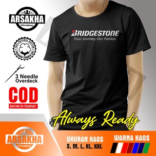 คอตต้อนคอกลมเสื้อยืด พิมพ์ลาย Bridgestone Tires Arsakha สําหรับแข่งรถยนต์S-5XL