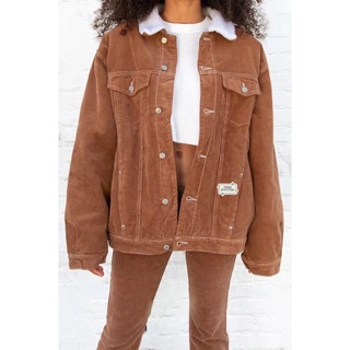 (2)preorder brandy melville lillian fur corduroy jacket