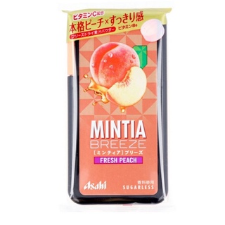 รสยอดนิยมในญี่ปุ่น Asahi limited Mintia Breeze Fresh Peach 30 เม็ด ไม่มีน้ำตาล sugarless 1เม็ด เย็นสดชื่นนานไป5นาที