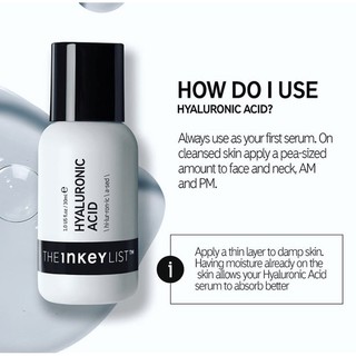 [พร้อมส่ง] THE INKEY LIST Hyaluronic Acid Serum (30ml)