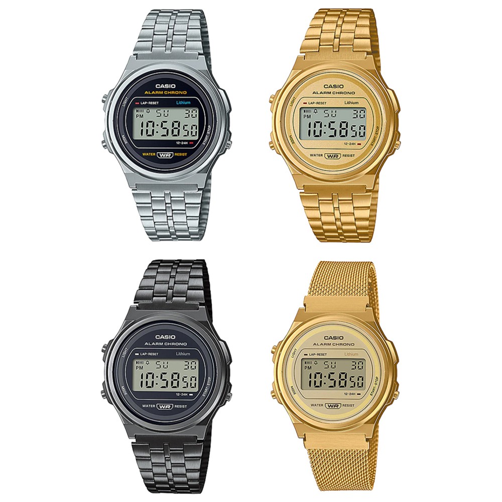 Casio Standard นาฬิกาข้อมือ รุ่น A171,A171WE(A171WE-1A,A171WEG-9A,A171WEGG-1A,A171WEMG-9A)
