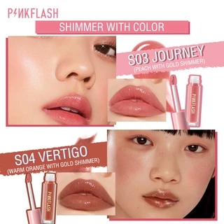 PINKFLASH ลิปสติก ลิปกลอส เพิ่มความชุ่มชื้น มีชิมเมอร์ OhMyGloss