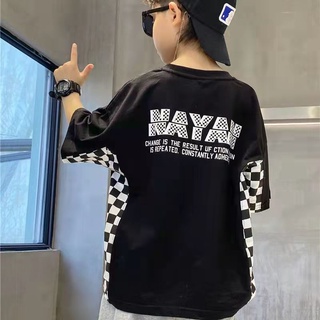 【พร้อมส่ง】เสื้อยืดแขนสั้น แบบบาง ขนาดใหญ่ แฟชั่นฤดูร้อน สําหรับเด็กผู้ชาย 1-14 ปี