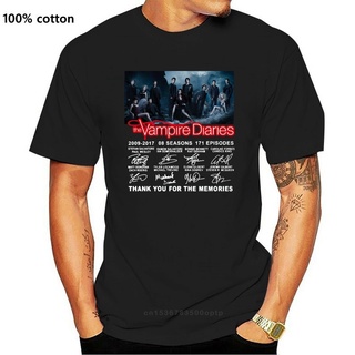 ใหม่ เสื้อยืด ลาย The Vampire Diaries 8 Seasons 171 Episodeignature สําหรับผู้ชาย TYUI16469