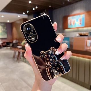 เคสโทรศัพท์มือถือ กันกระแทก ลายหมี พร้อมที่ตั้งวาง แฟชั่น สําหรับ Huawei Nova 9 9se 8i 7 7se 7i 3i 4e 5t