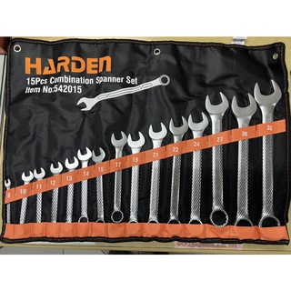 Harden ชุดประแจแหวนข้างปากตาย 15 ตัวชุด 8-32 มม. รุ่น 542015