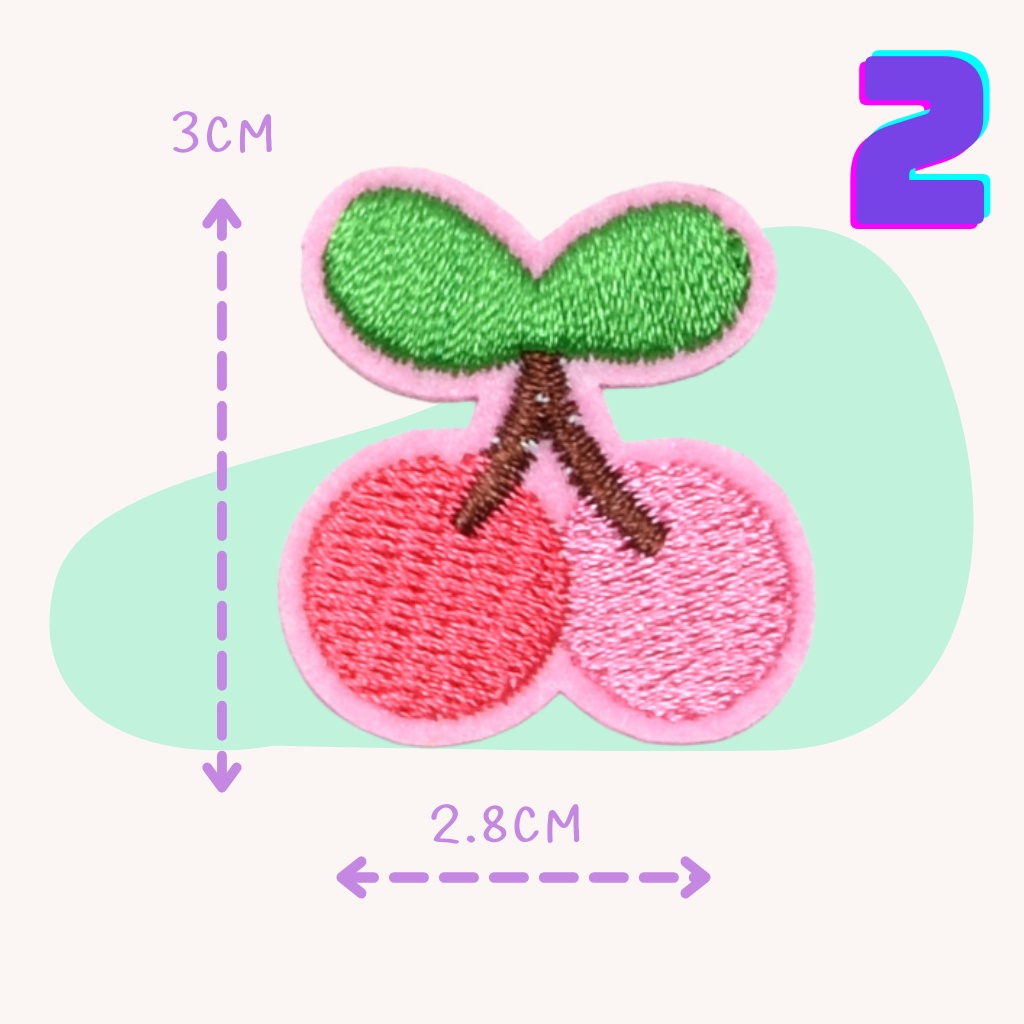 😄10บาททุกชิ้น😀ตัวรีดติดเสื้อ UC44 DIY:อาร์มติดเสื้อ ลายสตอเบอรี่ ลูกอม เชอรี่ ใช้เตารีดรีดติดลงผ้าได้เลย ง่ายมากๆๆค่ะ - รูปที่ 3