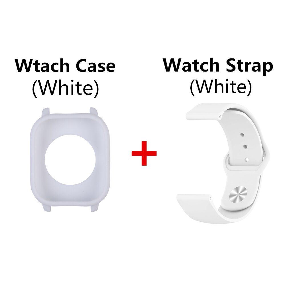 สายนาฬิกาข้อมือ ซิลิโคน + เคส 2 in 1 สําหรับ xiaomi amazfit gts smart watch #7