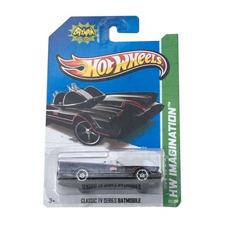 HotWheels Diecast รถโมเดลรถเหล็ก BATMAN TV SERIES Batmobile DC Comics Made in Malaysia สี ดำ แดง