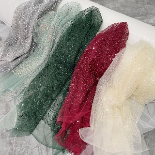 ผ้าลูกไม้ กว้าง 130 ซม. 1 หลา 130 ซม. ปักลายลูกไม้ สีขาว สไตล์ฝรั่งเศส คุณภาพสูง สําหรับเจ้าสาว
