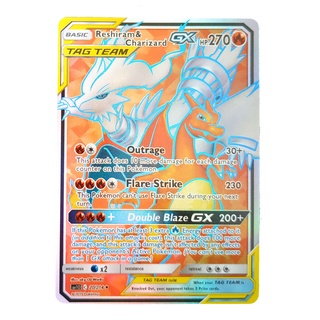 Reshiram &amp; Charizard Tag Team GX Card 20/214 เรชิรัม &amp; ลิซาร์ดอน Pokemon Card Shining Series ภาษาอังกฤษ