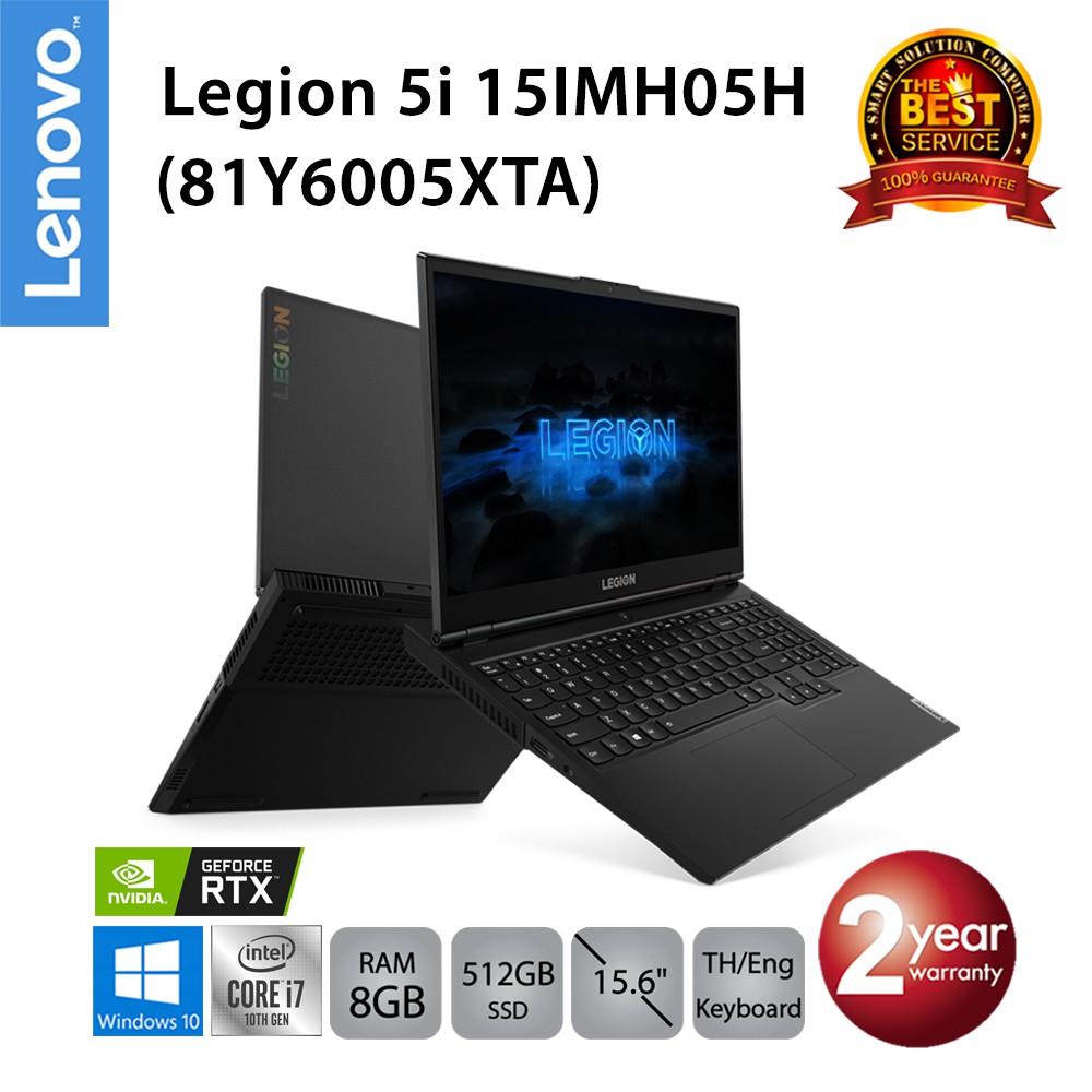 โค้ด 7CJUN5UQ ลด 15%* Lenovo Legion 5i 15IMH05H (81Y6005XTA) i7-10750H/8GB/SSD 512GB/RTX 2060/15.6/W