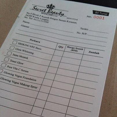 CUSTOM MADE BILL INVOICE RECEIPT BOOK 1 สีพิมพ์ 10 ชิ้น