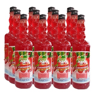 โปรโมชัน! ติ่งฟง น้ำสควอช สตรอว์เบอรี่ 760 มล. x 12 ขวด Ding Fong Strawberry Squash 760 ml x 12 Bottles