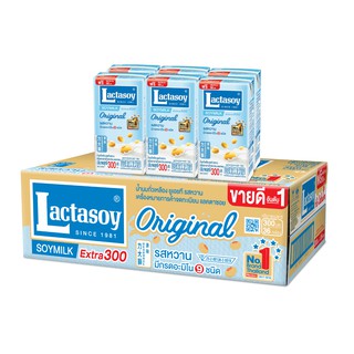 แลคตาซอย นมถั่วเหลืองยูเอชที รสหวาน 300 มล. x 36 กล่อง Lactasoy UHT Soy Milk Sweet Flavor 300ml x 36 boxes