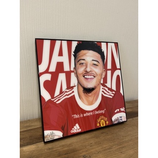 Jadon Sancho  กรอบรูป ตกแต่งห้อง ตกแต่งบ้าน มีที่แขวนพร้อมติดตั้งขึ้นผนัง