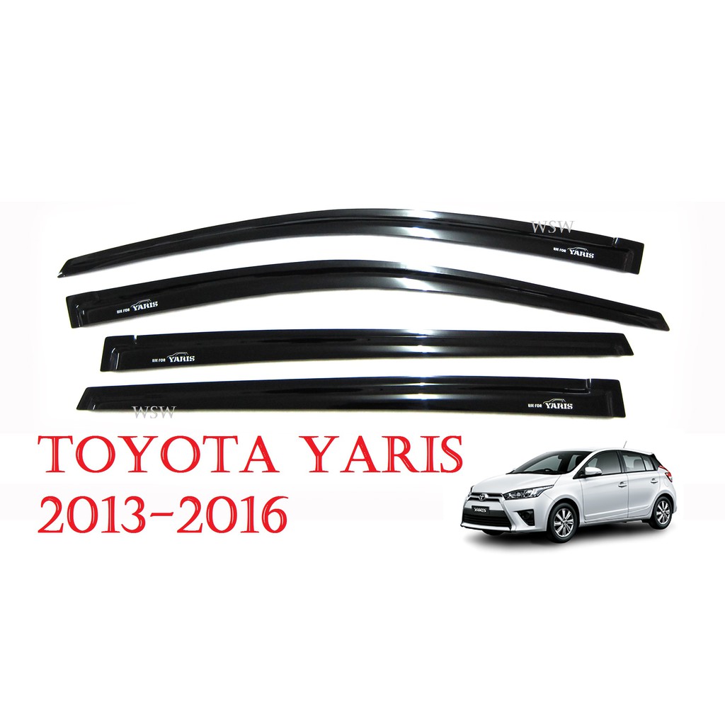 (4ชิ้น) กันสาดประตู รถยนต์ โตโยต้า ยาริส 5ประตู ปี 2014-2016 สีดำ Toyota Yaris Windshield กันสาด กันฝน ของแต่งยาริส AO