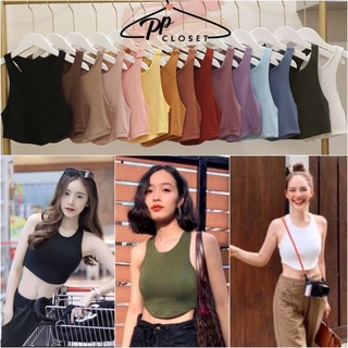 💕PP♡CLOSET💕พร้อมส่ง16สี‼เสื้อกล้ามครอปแขนเว้า ผ้าหนา2ชั้นทั้งตัว กระชับเข้ารูป(เนื้อผ้าเรยอน)เสื้อกล้ามครอปสายฝอ.