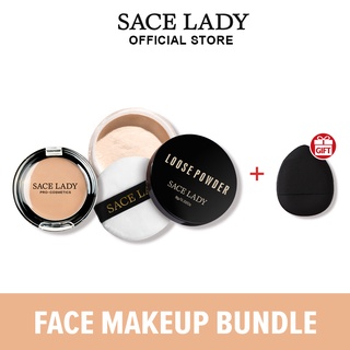 Sace LADY Mineral Face แป้งฝุ่นควบคุมความมัน + คอนซีลเลอร์เนื้อครีม ปกปิดเต็มรูปแบบ กันน้ํา เนื้อแมตต์ เครื่องสําอาง