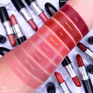 MAC Lipstick ของแท้!! ลิปปลอกดำสุดคลาสสิค​  ลิปแมค ของแท้100% ลิปสติกเนื้อดี  รุ่นปลอกดำฮอตฮิตตลอดกาล