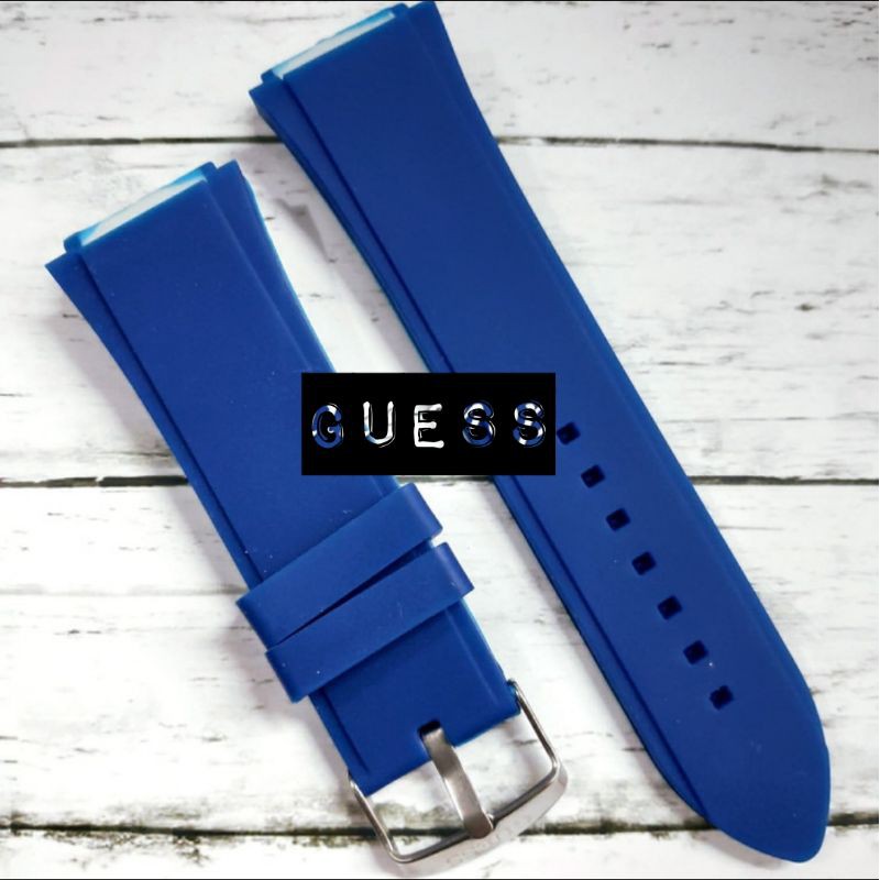 Guess สายนาฬิกายาง Guess Mens Blue Buckle Guess