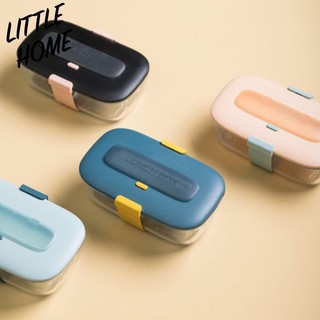 LITTLEHOME AA060 กล่องอาหารแก้ว พร้อมตะเกียบ ( กล่องถนอมอาหาร กล่องข้าว กล่องล็อคแก้ว กล่องถนอมอาหารแก้ว )