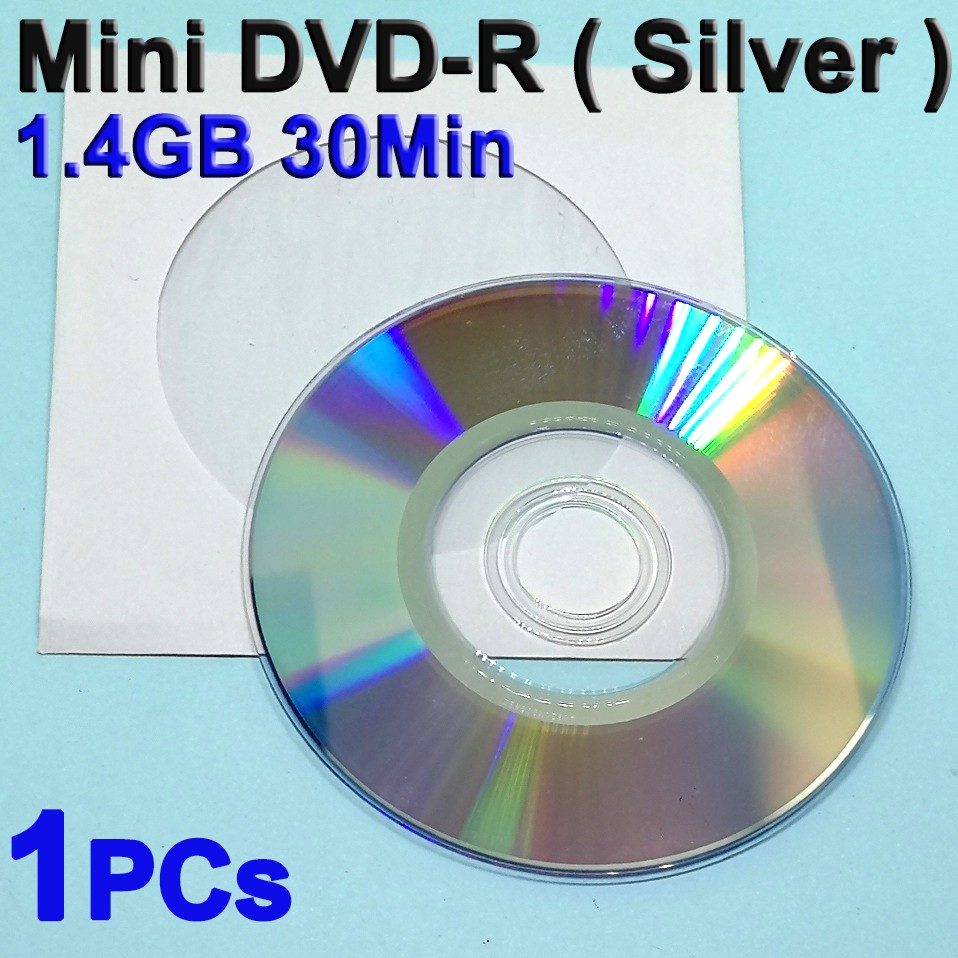 แผ่น Mini DVDR 1.4GB 30Min ( Silver ) ขนาด 8cm ความเร็วในการเขียน 14x