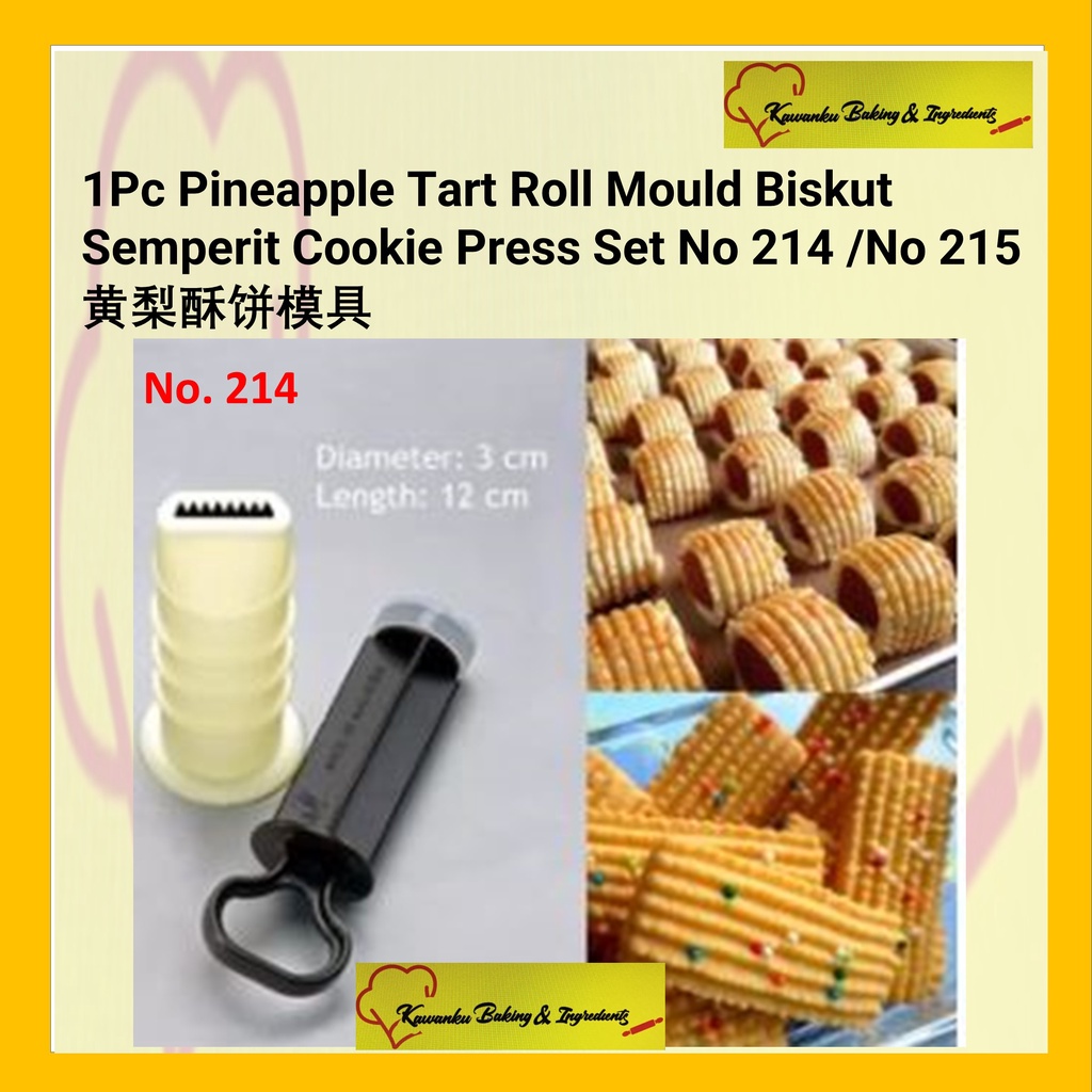 RAYA 1 ชิ้นสับปะรดทาร์ตม้วน Mould Biskut Semperit Cookie Press Set No 214/ NO 215 (SL 214/ SL215) 黄模