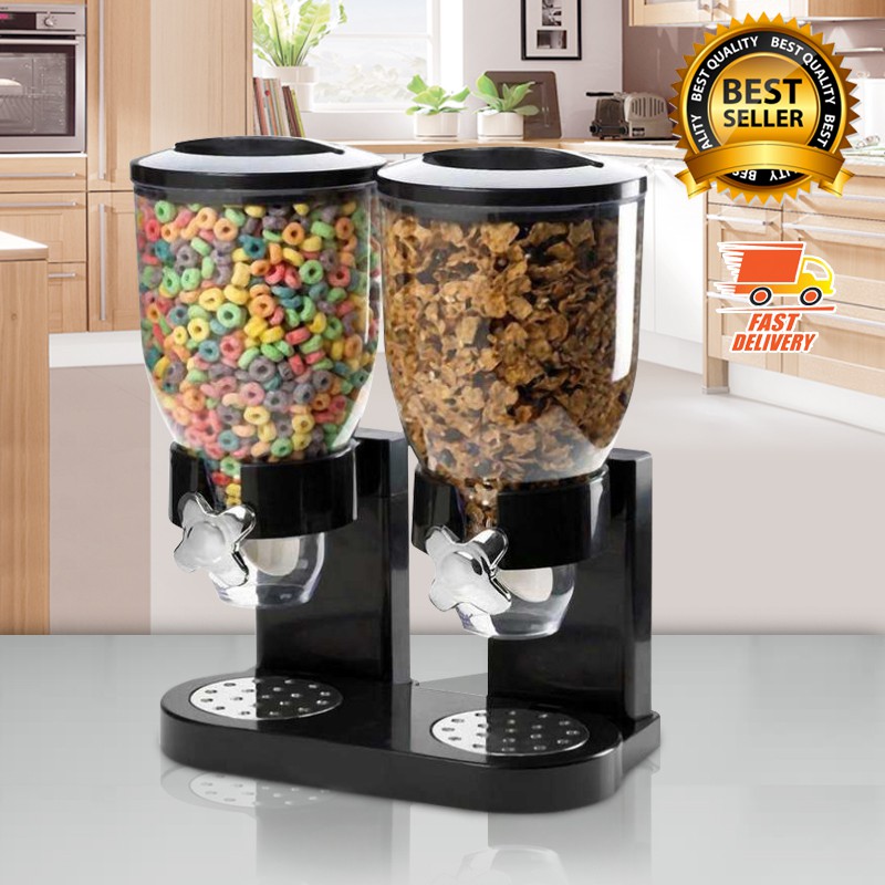 Double Cereal Dispenser เครื่องจ่ายซีเรียล โถจ่ายซีเรียล หัวคู่ 1602-121