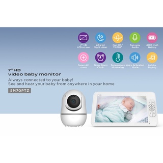 พร้อมส่งจากไทย 7 inch LCD Display Screen Wireless Video IR Night Vision Baby Crying Monitor Digital Baby Monitor