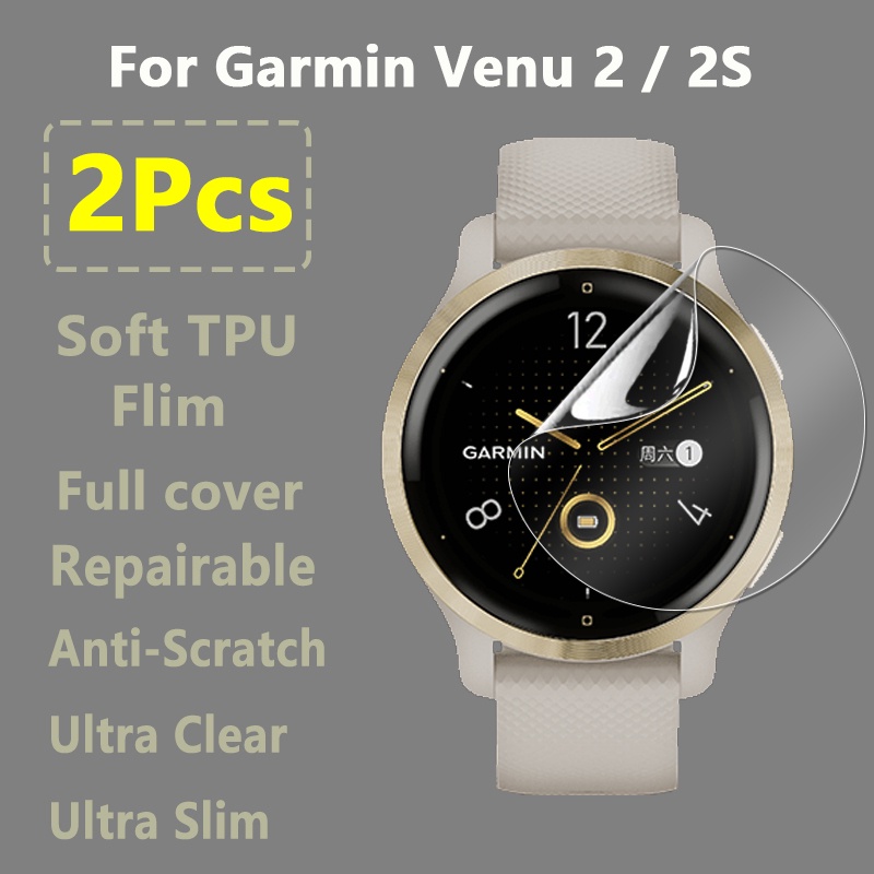 ตัวป้องกันหน้าจอที่ชัดเจนเป็นพิเศษสําหรับ Garmin Venu 2 2S Soft Hydrogel ฟิล์มป้องกันสําหรับ Venu2 Venu2S สมาร์ทวอท์ช - ไม่ใช่กระจกนิรภัย