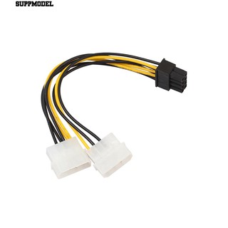 📱18 ซม. 8 ขา (6 + 2) PCIE ไปยังช่องเสียบสายเคเบิล Molex แบบ Dual Molex การ์ดเชื่อมต่อสายไฟ